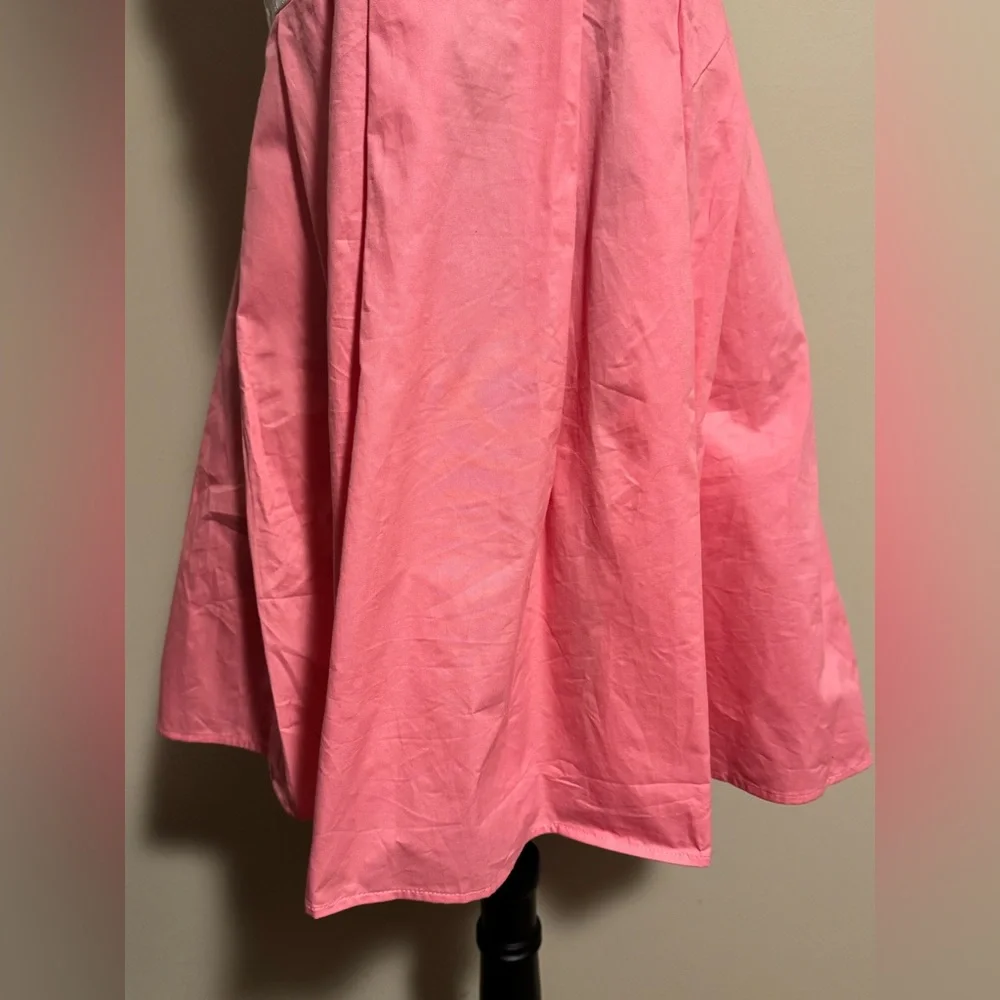 NWT Scarlet Darkness Pink and White Square Neckline Floral Dress size large - Picture 6 of 12